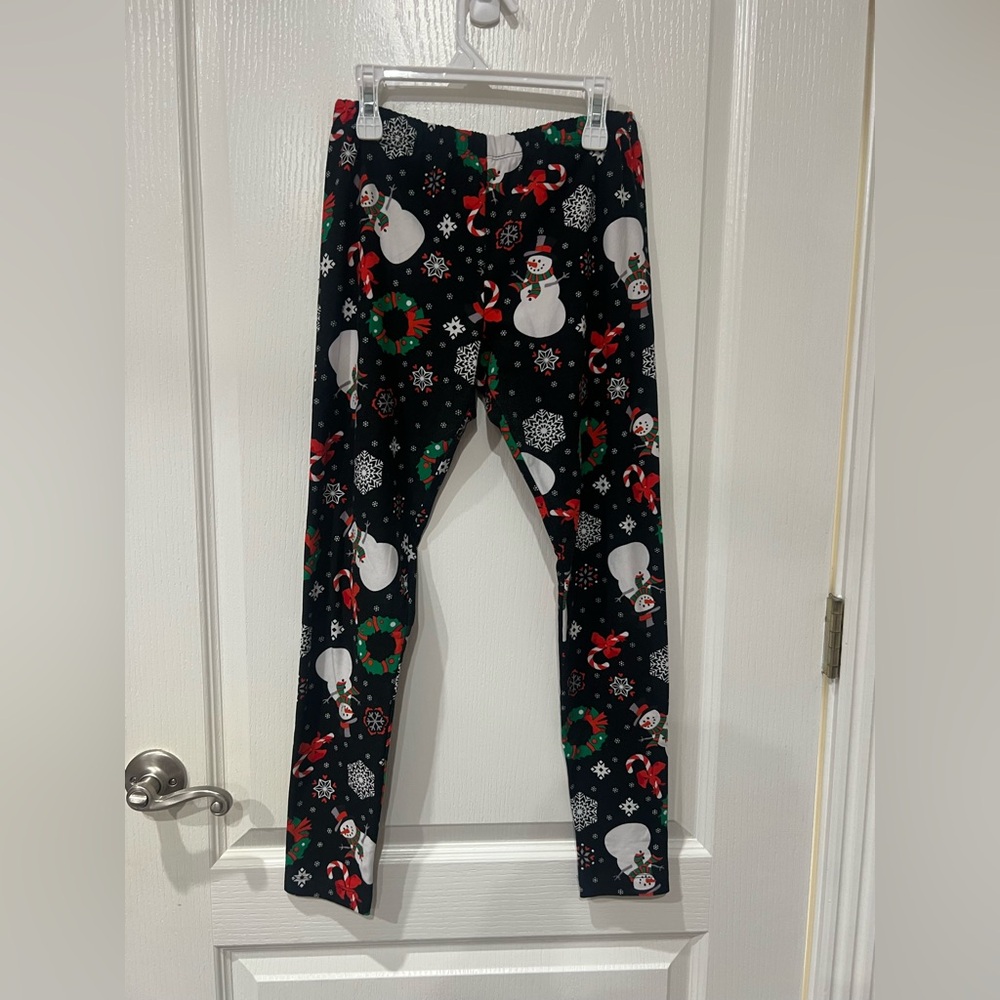 No Boundaries Black Holiday Leggings with Snowman ⛄️ Christmas